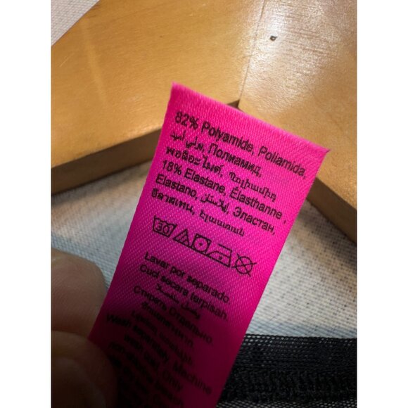 NWT La Senza Womens Long Sleeve Sheer Bodysuit Size S Black Swiss Dots Summer - Picture 4 of 13